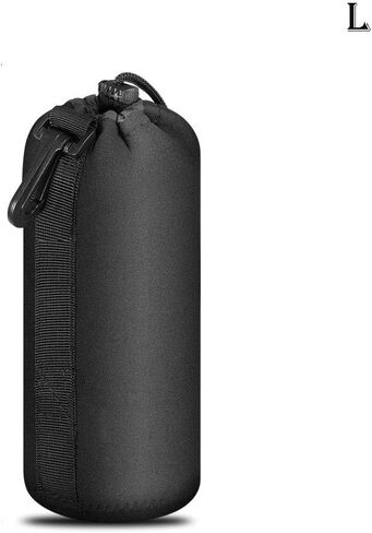 Medium Size Waterproof Drawstring Lens Pouch Black Neoprene DSLR Camera Lens Bag Compatible with Sony Olympus Panasonic in Saudi Arabia