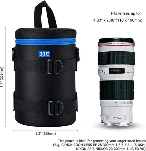 JJC Deluxe Lens Case Pouch Bag for Camera Lens Below 3.9" x 6.5"(D x L) | for Canon EF 24-70mm f2.8L USM, EF 50mm f1.2L USM, EF 85mm f1.2L II USM, Tamron SP 70-300mm f4-5.6 A005 Lens & More in Saudi Arabia