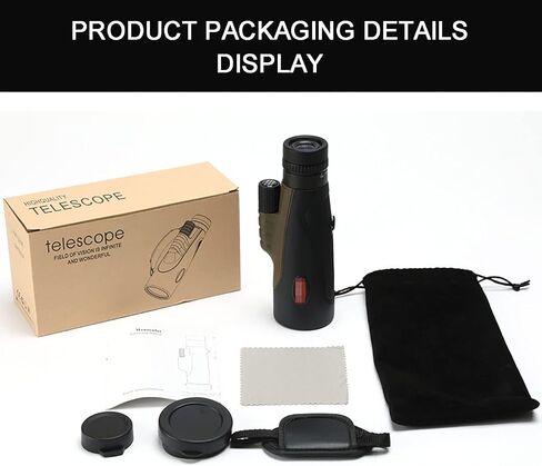10-30×50 Monocular Telescope, Adult Kids HD Zoom Monocular Telescope High Power BAK4 Prism Compact Monocular Telescope Suitable for Bird Watching Hiking Travel in Kuwait