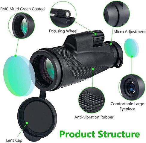 Monocular Telescope Mini Monocular Telescope Sightseeing Travel Hunting Gaming for Adults Outdoor for Bird Watching Camping Travel in Kuwait