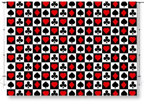 5x3ft Casino Backdrops Banner Playing Cards Photography Background for Family Party Kids Party Decor Banner Photo Booth Studio Props KUBZT309 in Saudi Arabia