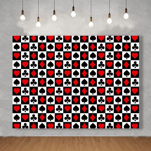 5x3ft Casino Backdrops Banner Playing Cards Photography Background for Family Party Kids Party Decor Banner Photo Booth Studio Props KUBZT309 in Saudi Arabia
