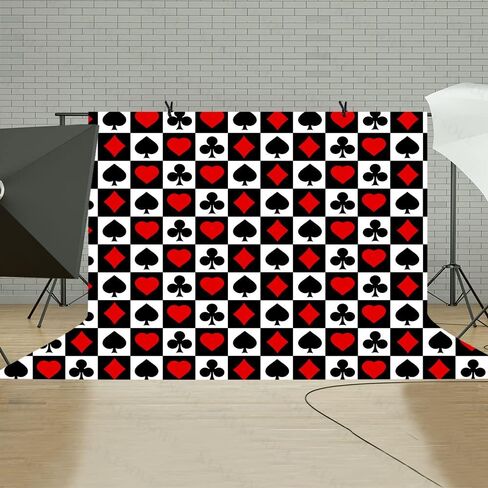 5x3ft Casino Backdrops Banner Playing Cards Photography Background for Family Party Kids Party Decor Banner Photo Booth Studio Props KUBZT309 in Saudi Arabia