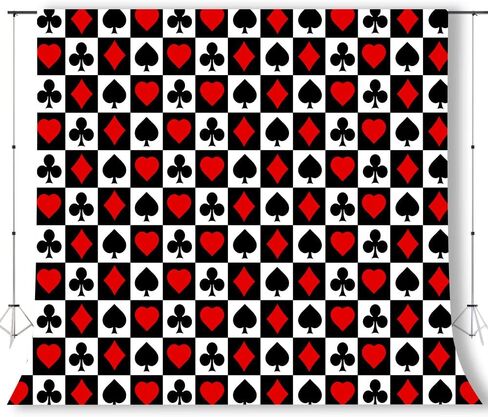 5x3ft Casino Backdrops Banner Playing Cards Photography Background for Family Party Kids Party Decor Banner Photo Booth Studio Props KUBZT309 in Saudi Arabia