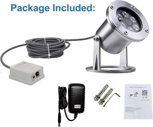 Underwater Cameras 304 Stainless Steel IP68 5MP 2592×1944 POE IP Camera 32Ft Cable Koi Pond Camera in Kuwait