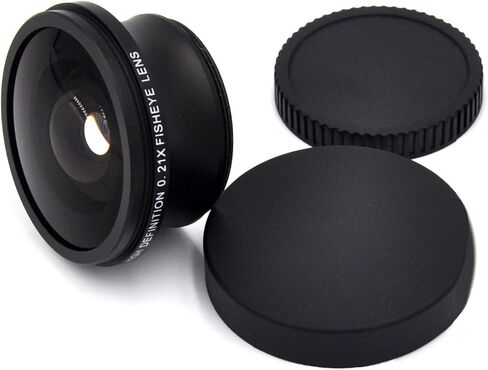 Sony DCR-HC36 0.21x High Grade Fish-Eye Lens (180° Diagonal Angle of View) + Stepping Ring (25mm-37mm) + Nwv Direct Micro Fiber Cleaning Cloth in Saudi Arabia