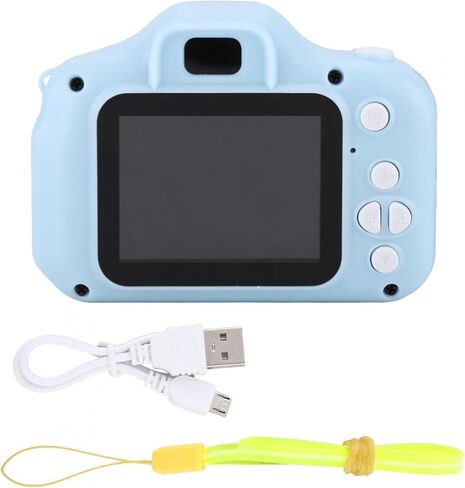 Disposable Camera Kids Camera Girls Toys for 3 4 5 6 7 8 Year Old Birthday 2 Inch1080P Toddler Camera Portable Children Digital Video Camera for 3-10 Year Old Girl with Charging Cable (Blue) in Kuwait