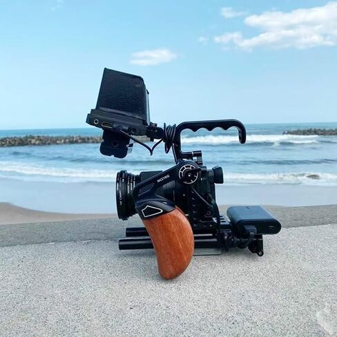 NICEYRIG Wooden Handle Grip with Extension Rosette Mount, Left Side for Sony FS7 FS5 FX9 RED Kinefinity Cinema Camera Camcorder - 424 in Kuwait