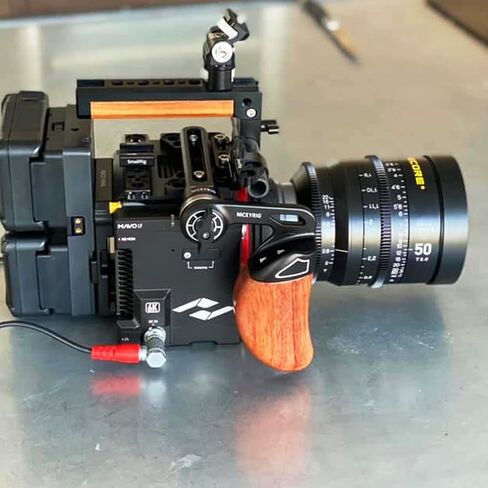 NICEYRIG Wooden Handle Grip with Extension Rosette Mount, Left Side for Sony FS7 FS5 FX9 RED Kinefinity Cinema Camera Camcorder - 424 in Kuwait