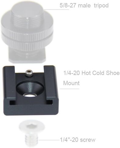 CAMVATE Cold Shoe Mount with 1/4''-20 Hole for Camera Flash Microphone Accessories(Red) - 1367 in Saudi Arabia