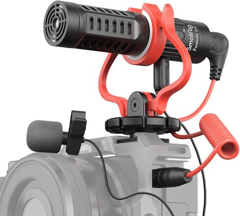 SMALLRIG S20 Video Microphone with Shock Mount, Deadcat, Dual Channel Camera Microphone for Canon & DSLR Cameras and Camcorders, Mini Shotgun Mic for iPhone and Smartphones - 3468 in Kuwait