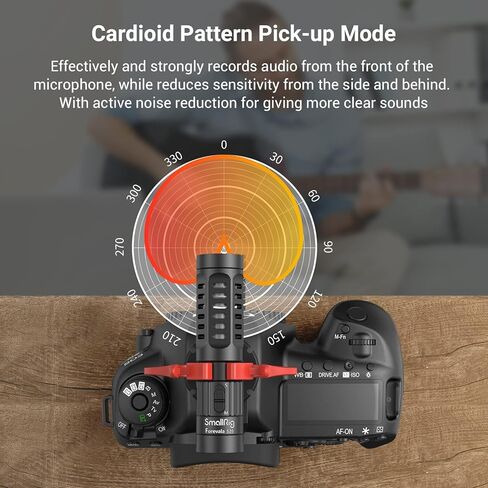 SMALLRIG S20 Video Microphone with Shock Mount, Deadcat, Dual Channel Camera Microphone for Canon & DSLR Cameras and Camcorders, Mini Shotgun Mic for iPhone and Smartphones - 3468 in Kuwait