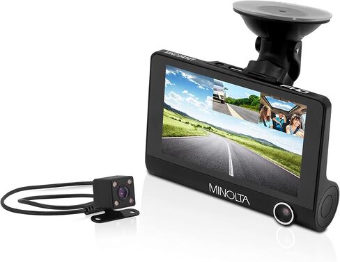 مينولتا كاميرا فيديو للسيارة MNCD410T ثلاثية القنوات بدقة 1080 بكسل مع شاشة LCD 4 انش وكاميرا خلفية in Kuwait