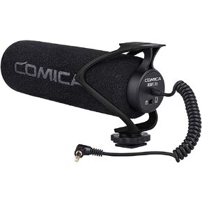 ميكروفون فيديو Comica CVM-V30 LITE، ميكروفون مكثف فائق القلب على الكاميرا لكاميرات Canon Nikon Sony Panasonic DSLR، ميكروفون لهاتف iPhone Android الذكي مع مقبس 3.5 مم (أسود)
