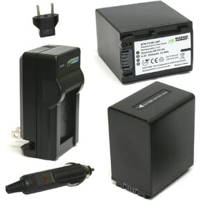 واسابي باور بطارية (قطعتان) وشاحن لسوني NP-FV100 وسوني DCR-SR15, SR21, SR68, SR88, SX15, SX21, SX44, SX45, SX63, SX65, SX83, SX85, FDR-AX100, HDR-CX105, CX115, CX13, CX13, 0، CX150، CX155 in Kuwait