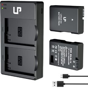 LP EN-EL14 EN EL14a Battery Rechargeable, 1500mAh Battery Compatible with Nikon D3500, D5600, D3300, D5100, D5500, D3100, D3200, D5200, D5300, D3400, DF, Coolpix P7000, P7100, P7700, P7800 Cameras