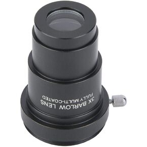 1.25 inches 3X Barlow Lens Fully Black Multi Coated with M42x0.75mm Thread for Standard Telescope Eyepiece Astronomy Accessory in Kuwait