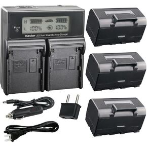 Kastar Battery 2 Pack and LCD Dual Fast Charger for Topcon BT-65Q, Topcon BC-30 BC-30D BT-30, Topcon Total Stations FC-200 FC-2200 FC-2500 GPT-7000i GTS-750 GTS-751 GPT-7500 GTS-900 GPT-9000 in Kuwait