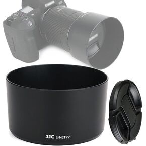 JJC LH-ET77 Black Dedicated Bayonet Mount Lens Hood Shade, Compatible with Canon RF 85mm f/2 Macro is STM Lense, Reversible Non-Glare Matte Finish, Replacement of ET-77 Lens Hood in Saudi Arabia