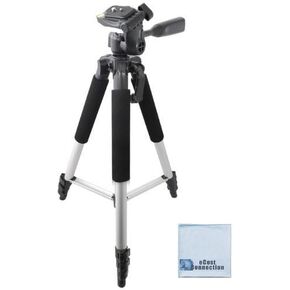57-Inch Pro Series Aluminum Camera Tripod for Nikon AW110 S5200 P530 S3600 S5300 Coolpix A L30 S02 S01 L120 L810 L820 P310 & More + Microfiber Cloth in Saudi Arabia
