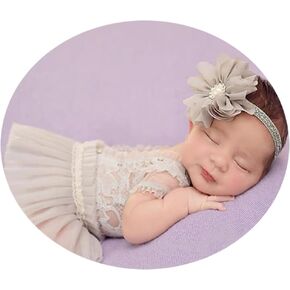 Newborn Photography Outfits Headband & Romper for Baby Girls Photography in Saudi Arabia