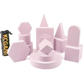 14pcs Photography Background Props, Geometric Cube Photo Props Set, Stereo Hard Foam Photo Decorative Backdrop, Posing Ornaments Display Solution for Lipstick, Jewelry, Perfume, Makeup Tools