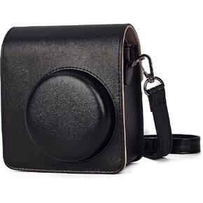 Phetium Instant Camera Case Compatible with Instax Mini 40,PU Leather Bag with Pocket and Adjustable Shoulder Strap (Black)