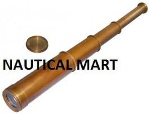 Nautical Vintage Antique Brass Telescope 14" Retractable with Original Leather CASE in Saudi Arabia