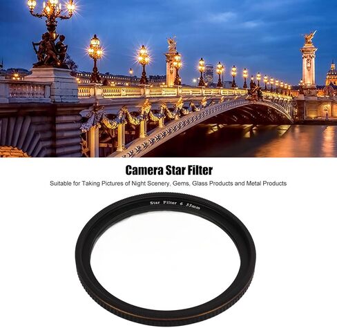 Star Filter,Starburst Lens Filter,Adjustable Starburst Filter for Camera,Ultra Slim Aluminum Alloy Frame, HD No Dark Corners,Cross Star Effect Filter for Camera Lens (82mm) in Saudi Arabia