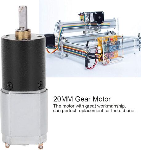 YWBL-WH DC12V Planetary Gear Brushed Motor Speed Reduction for USB Fan Auto TV Stand 20MM 20GP130(DC12V 8RPM), Geared Motor in Kuwait