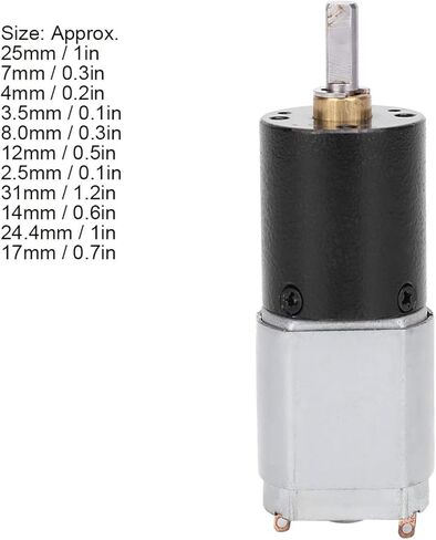 YWBL-WH DC12V Planetary Gear Brushed Motor Speed Reduction for USB Fan Auto TV Stand 20MM 20GP130(DC12V 8RPM), Geared Motor in Kuwait