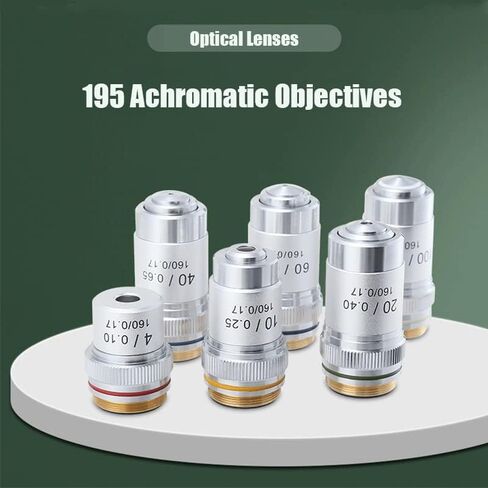 Microscope Accessories Kit 4X 10X 20X 40X 60X 100X Biological Microscope Achromatic Objective Lens for Bio-Microscope 195mm Conjugate Distance Microscope Slides (Color : 4X) in Saudi Arabia