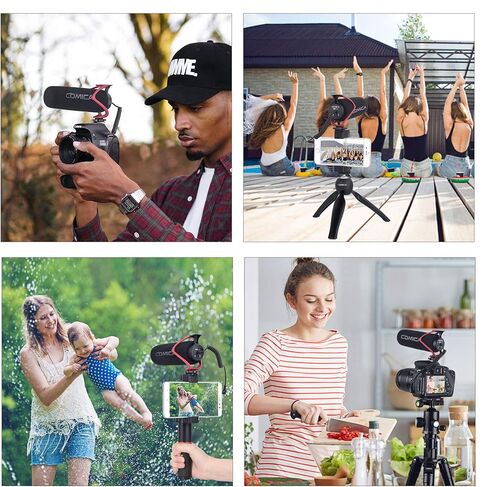 COMICA CVM-V30 LITE Video Microphone,Super-Cardioid Condenser On-Camera Shotgun Microphone for Canon Nikon Sony Panasonic DSLR Cameras,Mic for iPhone Android Smartphone with 3.5mm Jack(Red) in Kuwait