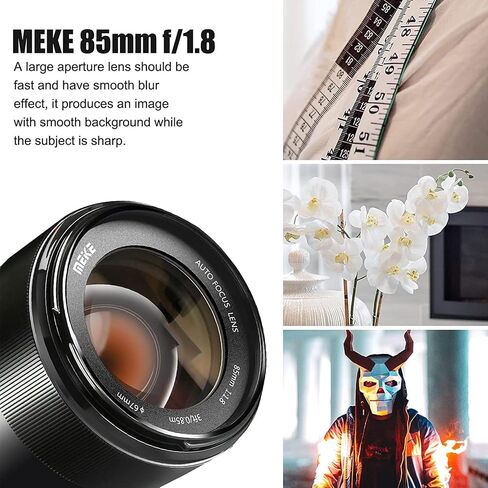 Meike 85mm F1.8 Auto Focus Full Frame Large Aperture Lens Compatible with Nikon F Mount DSLR Cameras D850 D750 D780 D610 D3200 D3300 D3400 D3500 D5500 D5600 D5300 D5100 D7200 and Other F Mount Cameras in Kuwait