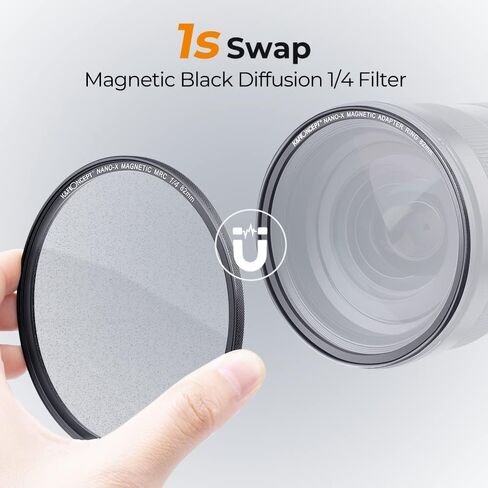 K&F Concept 37mm Black Diffusion 1/4 Filter Mist Cinematic Effect Filter with 28 Multi-Layer Coatings Waterproof/Scratch Resistant for Video/Vlog/Portrait Photography in Kuwait