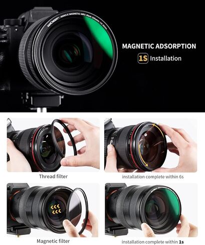 K&F Concept 37mm Black Diffusion 1/4 Filter Mist Cinematic Effect Filter with 28 Multi-Layer Coatings Waterproof/Scratch Resistant for Video/Vlog/Portrait Photography in Kuwait