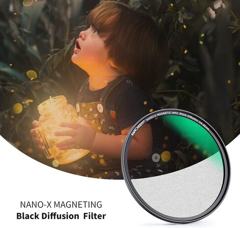 K&F Concept 37mm Black Diffusion 1/4 Filter Mist Cinematic Effect Filter with 28 Multi-Layer Coatings Waterproof/Scratch Resistant for Video/Vlog/Portrait Photography in Kuwait
