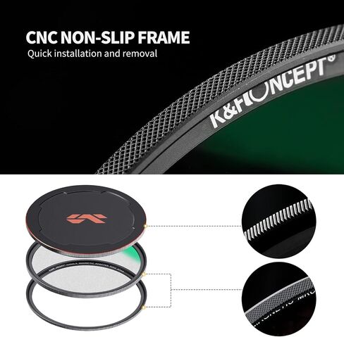 K&F Concept 37mm Black Diffusion 1/4 Filter Mist Cinematic Effect Filter with 28 Multi-Layer Coatings Waterproof/Scratch Resistant for Video/Vlog/Portrait Photography in Kuwait