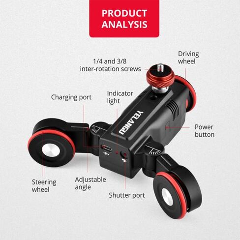 YELANGU L5G Professional Camera Motorized Slider Dolly with Remote APP Control and USB Interface Auto Dolly for Camera,Camcorder and Smartphone in Kuwait