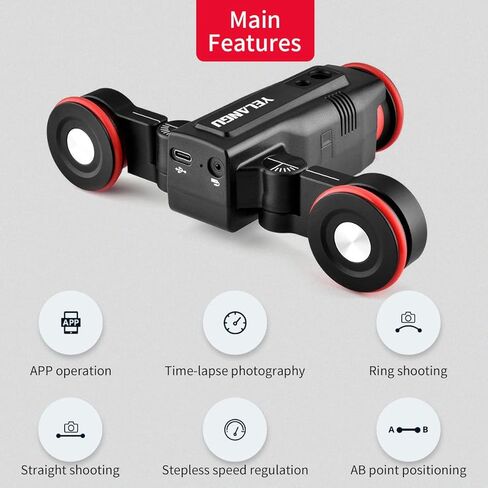 YELANGU L5G Professional Camera Motorized Slider Dolly with Remote APP Control and USB Interface Auto Dolly for Camera,Camcorder and Smartphone in Kuwait
