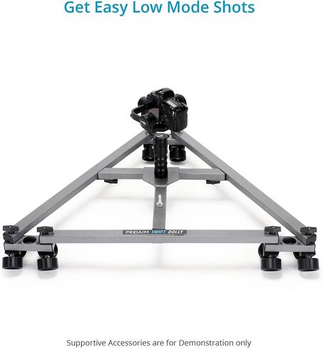 Proaim Swift Professional Heavy Duty Track Dolly for DSLR Video Camera Tripod. Smooth & Precise Tracking Moves. 159kg/350lb Payload, Robust & Durable. For Film Cinema Production + Travel Bag (SWFT-DL) in Saudi Arabia