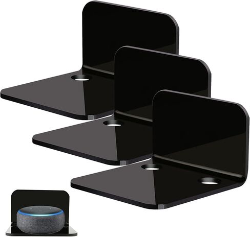 OAPRIRE Small Floating Wall Shelf Set of 3, 4" White Acrylic for Monitors in Kuwait