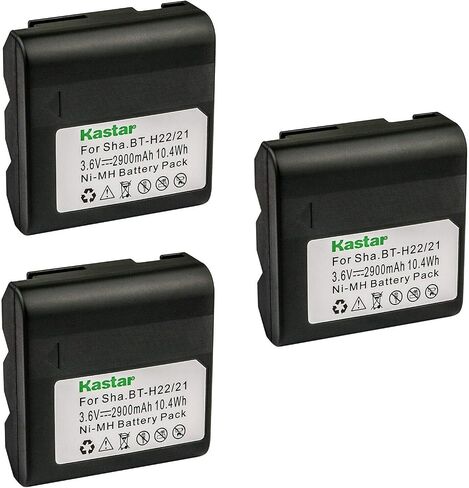Kastar 1-Pack BT-H22 Battery 3.6V 2900mAh Replacement for Sharp BT-H21, BT-H21U, BT-H22, BT-H22U, BT-H32, BT-H32U, BT-H42, BT-H42U Battery, Sharp VL-SW980, WD-250U, WD-450U, WD-650U, VL-A111U, VL-E37U in Kuwait