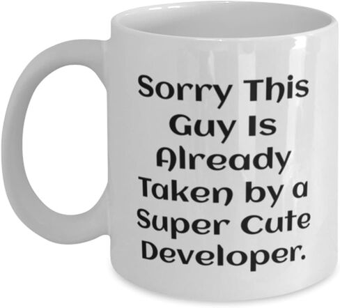 Inspirational Developer Gifts, Sorry This Guy Is Already Taken by a, Birthday Gifts, 11oz 15oz Mug For Developer from Friends, Software developer gift ideas, Programmer gift ideas, Developer mug, in Kuwait