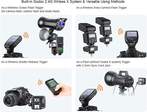 Godox Wireless Flash Trigger Transmitter - XPro-S Compatible with Sony Cameras,TTL 2.4G High-Speed Sync,1/8000s HSS 01-99 Wireless ID,LCD Screen,5 Dedicated Group 11 Customizable Functions in Kuwait