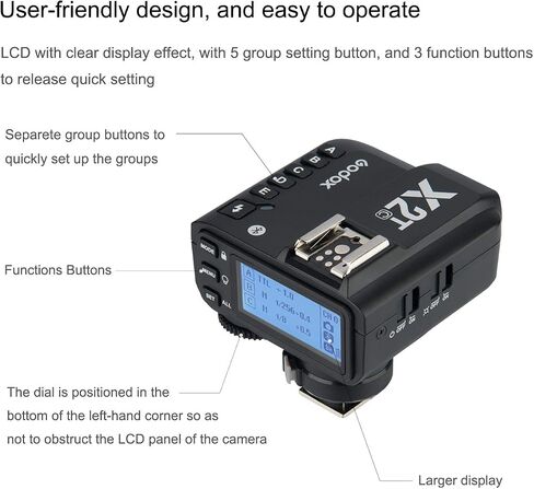 Godox X2T-C TTL Wireless Flash Trigger for Canon, Support 1/8000s HSS Function, 5 Dedicated Group Button and 3 Function Button for Quick Setting in Saudi Arabia