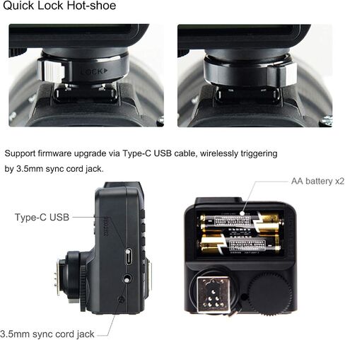 Godox X2T-C TTL Wireless Flash Trigger for Canon, Support 1/8000s HSS Function, 5 Dedicated Group Button and 3 Function Button for Quick Setting in Saudi Arabia