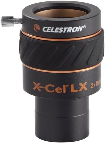 Celestron 93529 X-Cel LX 1.25-Inch 2X Barlow Lens (Black) & Zoom Eyepiece for Telescope - Versatile 8mm-24mm Zoom for Low Power and High Power Viewing in Saudi Arabia