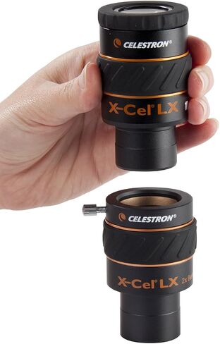 Celestron 93529 X-Cel LX 1.25-Inch 2X Barlow Lens (Black) & Zoom Eyepiece for Telescope - Versatile 8mm-24mm Zoom for Low Power and High Power Viewing in Saudi Arabia