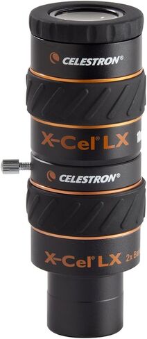 Celestron 93529 X-Cel LX 1.25-Inch 2X Barlow Lens (Black) & Zoom Eyepiece for Telescope - Versatile 8mm-24mm Zoom for Low Power and High Power Viewing in Saudi Arabia